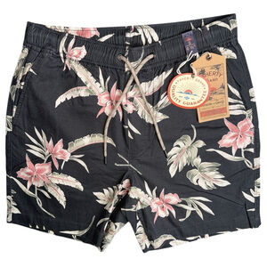NWT Faherty Essentials Drawstring Charcoal Gray Floral Linen Size‎ Small